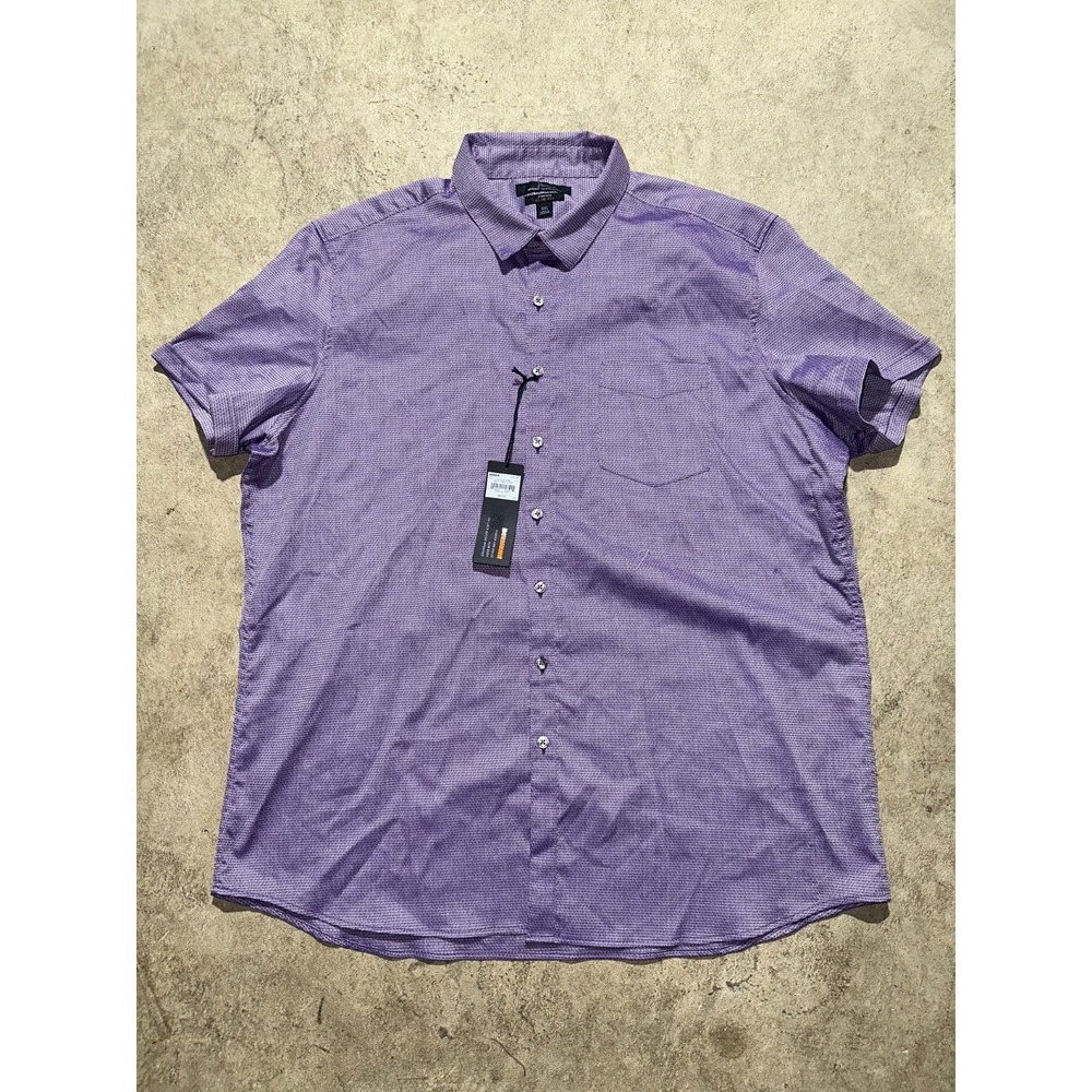 Marc Anthony Shirt Men's Size 2XL Purple Stretch Slim Fit Collared Button Down